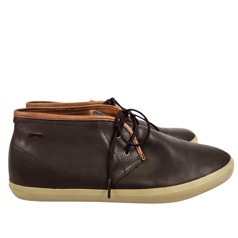 Camper Motel Brown Leather Mid Lace Up Chukka Boots Mens Size 44 Size 10.5